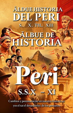 An album cover design titled 'ÁLBUM DE HISTORIA DEL PERÚ: S