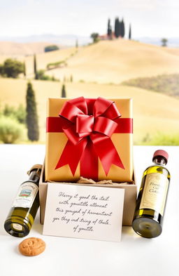 A beautifully arranged gift box for a special occasion in Italy