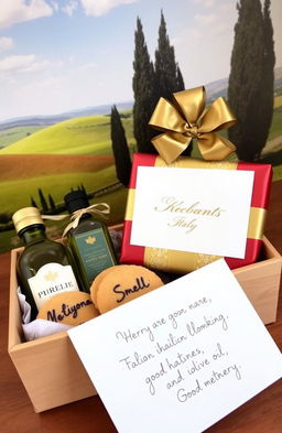 A beautifully arranged gift box for a special occasion in Italy