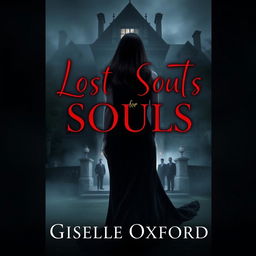A dark romance book cover featuring an imposing old mansion in the background, partially shrouded in fog and shadows, with a single illuminated window suggesting dark secrets within