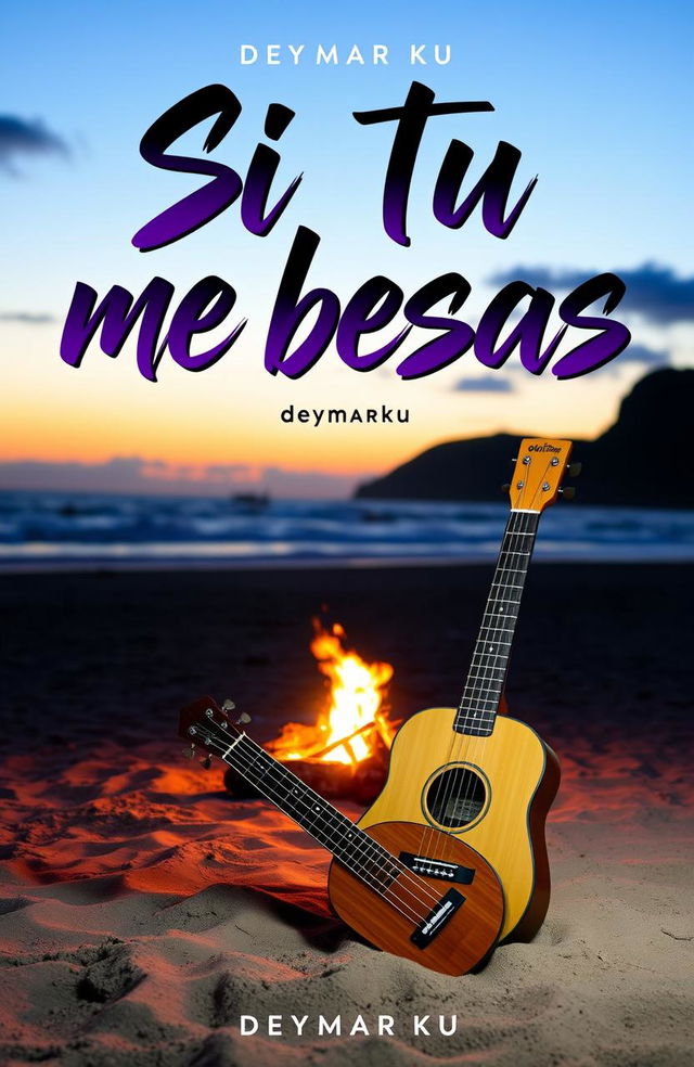 A vibrant album cover for the song titled "Si tu me besas" by artist DeyMarKu