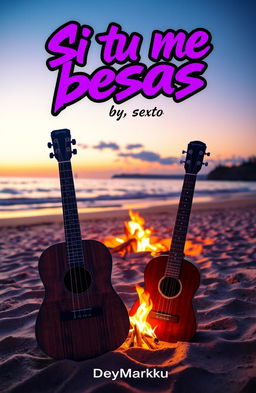 A vibrant album cover for the song titled "Si tu me besas" by artist DeyMarKu