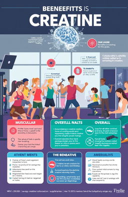 An informative and engaging illustration depicting the benefits of creatine as a supplement