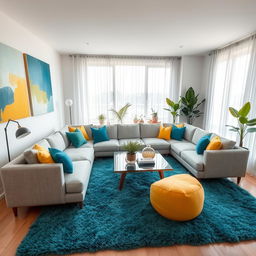 A beautifully redesigned living room that features modern furniture and stylish decor