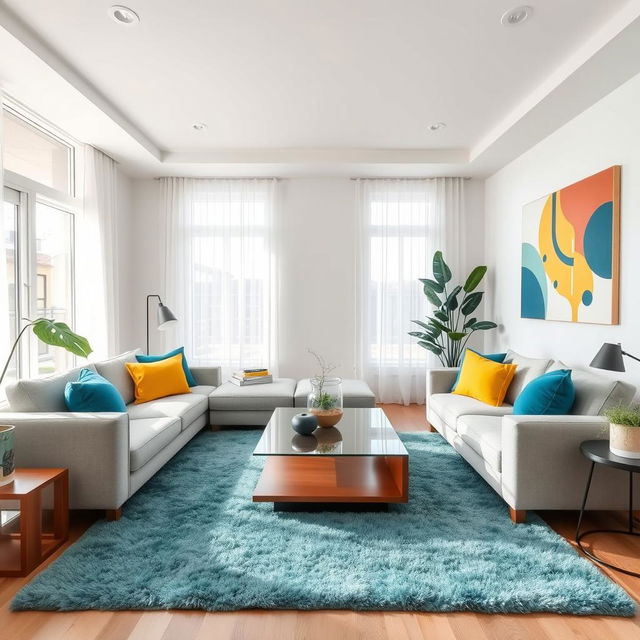 A beautifully redesigned living room that features modern furniture and stylish decor