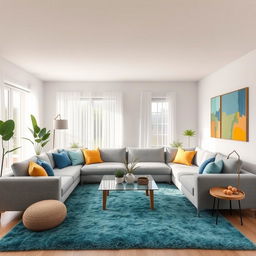 A beautifully redesigned living room that features modern furniture and stylish decor