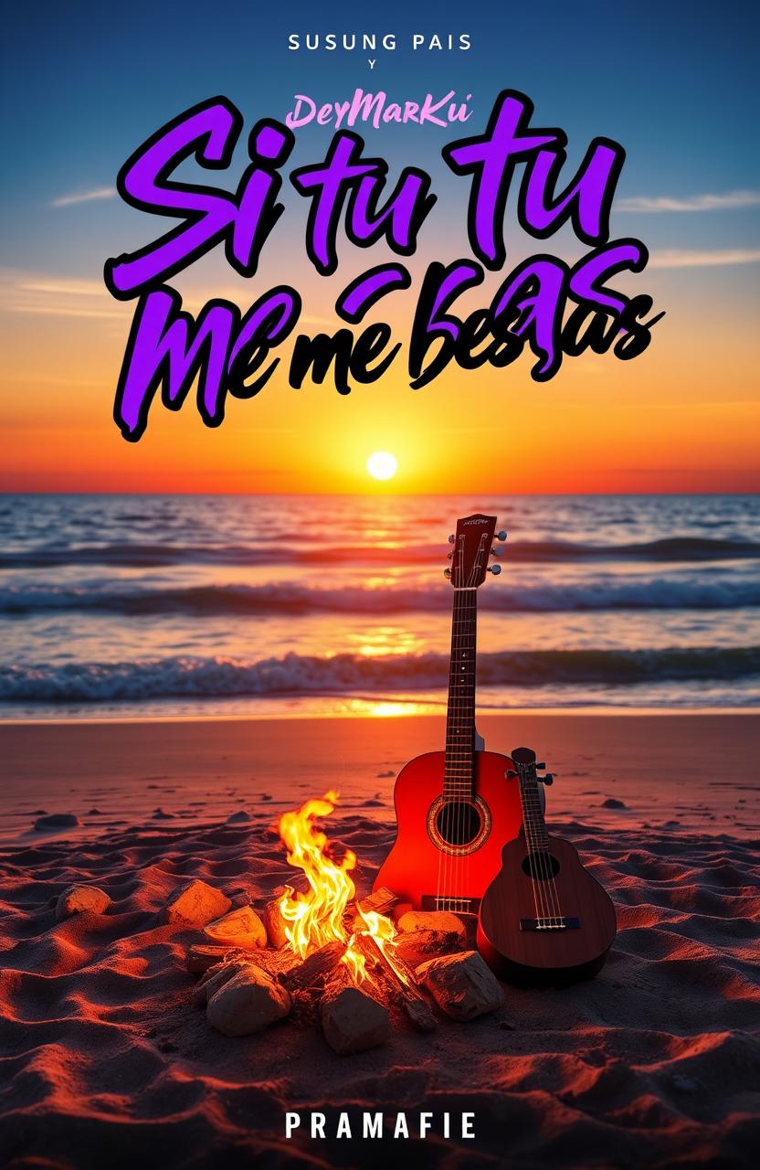 An album cover for a song titled 'Si tu me besas' by the artist DeyMarKu