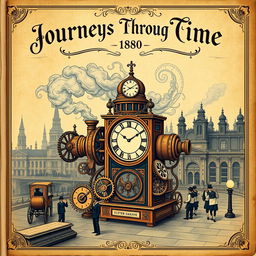 An illustration representing the concept of time travel, set in the year 1890