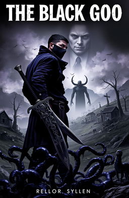 The cover of a post-apocalyptic novel titled 'The Black Goo', featuring a dark and gritty landscape
