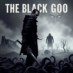 The cover of a post-apocalyptic novel titled 'The Black Goo', featuring a dark and gritty landscape
