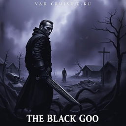 The cover of a post-apocalyptic novel titled 'The Black Goo', featuring a dark and gritty landscape