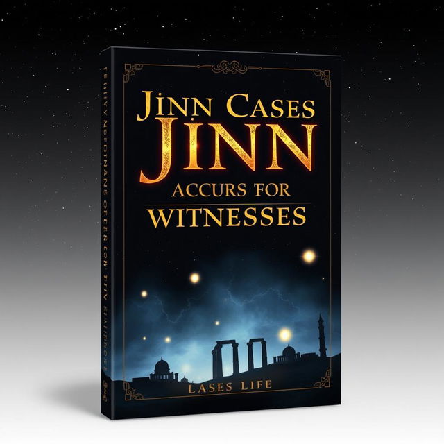 An intriguing book cover design for a captivating non-fiction title 'Jinn Cases According to Witnesses'