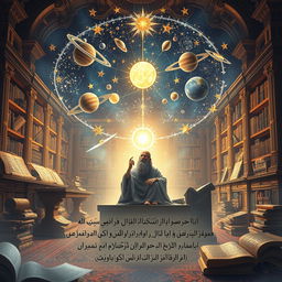 The concept of universe formation according to Farabi, illustrated in a captivating scene