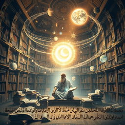 The concept of universe formation according to Farabi, illustrated in a captivating scene