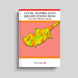 Create a book cover design for a study resource on the qualification exam for civil servants in Northern Cyprus