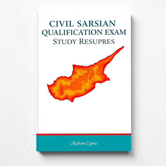 Create a book cover design for a study resource on the qualification exam for civil servants in Northern Cyprus