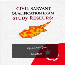 Create a book cover design for a study resource on the qualification exam for civil servants in Northern Cyprus