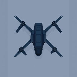 A top-down view of a reconnaissance drone depicted in pixel art style