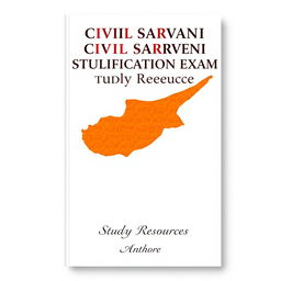 Design a professional book cover specifically for a study resource on the qualification exam for civil servants in Northern Cyprus