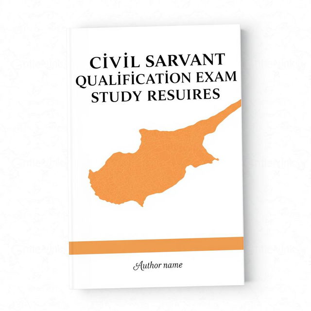 Design a professional book cover specifically for a study resource on the qualification exam for civil servants in Northern Cyprus