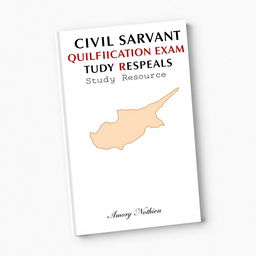 Design a professional book cover specifically for a study resource on the qualification exam for civil servants in Northern Cyprus