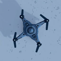 A top-down view of a futuristic reconnaissance drone, designed in pixel art style