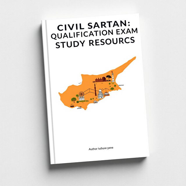 Design a captivating book cover for a study resource focused on the qualification exam to become a civil servant in Northern Cyprus