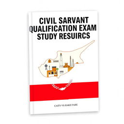 Design a captivating book cover for a study resource focused on the qualification exam to become a civil servant in Northern Cyprus