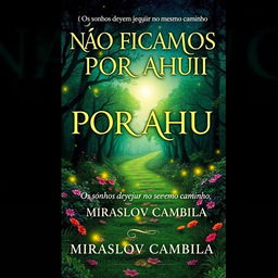 A visually striking book cover for "NÃO FICAMOS POR AQUI" featuring the subtitle "Os sonhos devem seguir no mesmo caminho" by Miraslov Cambila