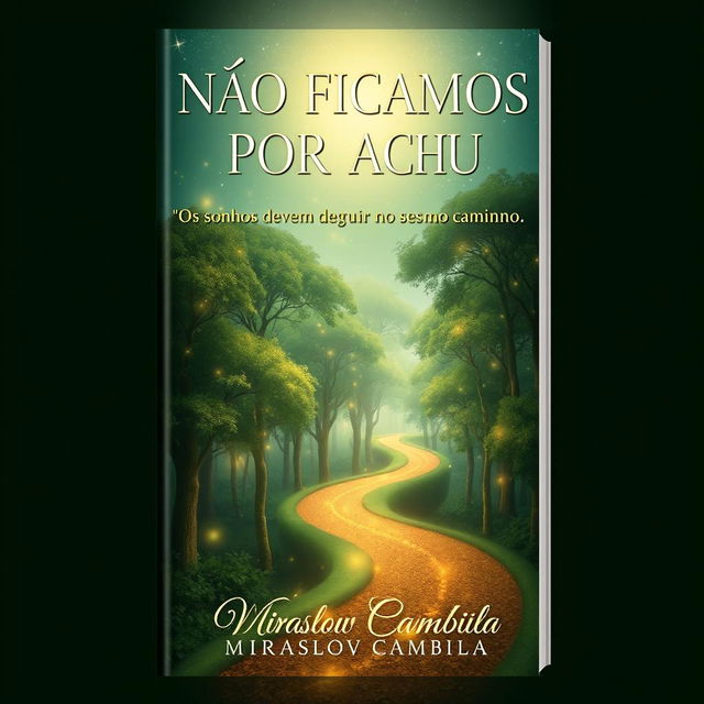 An enchanting book cover for "NÃO FICAMOS POR AQUI," featuring the subtitle "Os sonhos devem seguir no mesmo caminho" by Miraslov Cambila