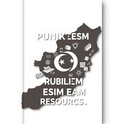 A front cover design for a book on public exam resources, prominently featuring a silhouette or stylized map of the Turkish Republic of Northern Cyprus (TRNC) as the main background element