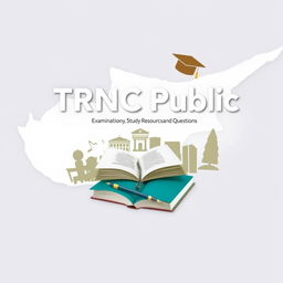 An e-book cover for 'TRNC Public Examination Study Resources and Questions'