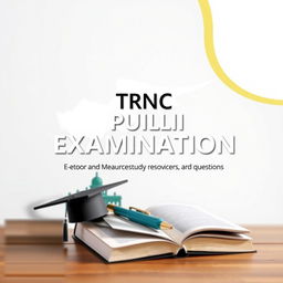 An e-book cover for 'TRNC Public Examination Study Resources and Questions'