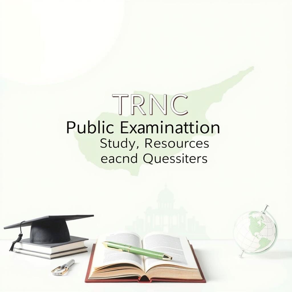 An e-book cover for 'TRNC Public Examination Study Resources and Questions'