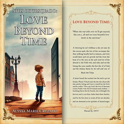 A book cover design inspired by the year 1894, centering around a time travel theme, featuring both the front and back covers distinctly illustrated