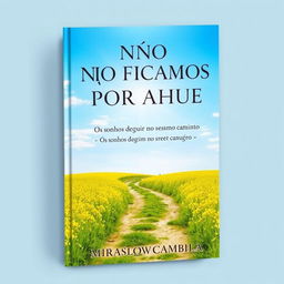 A captivating book cover for "NÃO FICAMOS POR AQUI" featuring the subtitle "Os sonhos devem seguir no mesmo caminho" by Miraslov Cambila