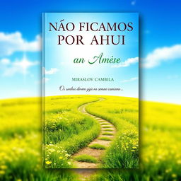 A captivating book cover for "NÃO FICAMOS POR AQUI" featuring the subtitle "Os sonhos devem seguir no mesmo caminho" by Miraslov Cambila
