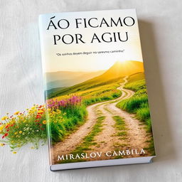 A beautiful and evocative book cover for "NÃO FICAMOS POR AQUI" featuring the subtitle "Os sonhos devem seguir no mesmo caminho" by Miraslov Cambila