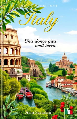 A beautiful book cover showcasing the enchanting landscape of Italy