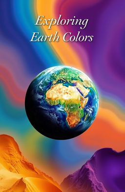 A stunning A4 book cover design titled 'Exploring Earth Colors'