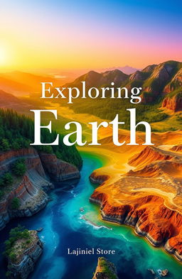 A stunning A4 book cover design titled 'Exploring Earth Colors'