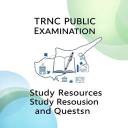 A visually striking e-book cover for 'TRNC Public Examination Study Resources and Questions'