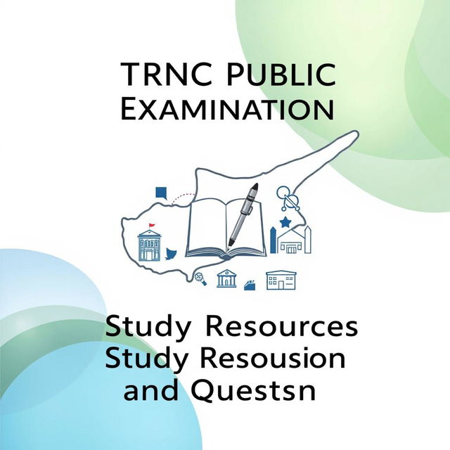 A visually striking e-book cover for 'TRNC Public Examination Study Resources and Questions'