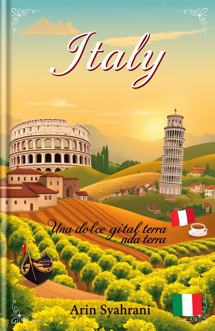 A beautiful book cover featuring the enchanting landscapes of Italy