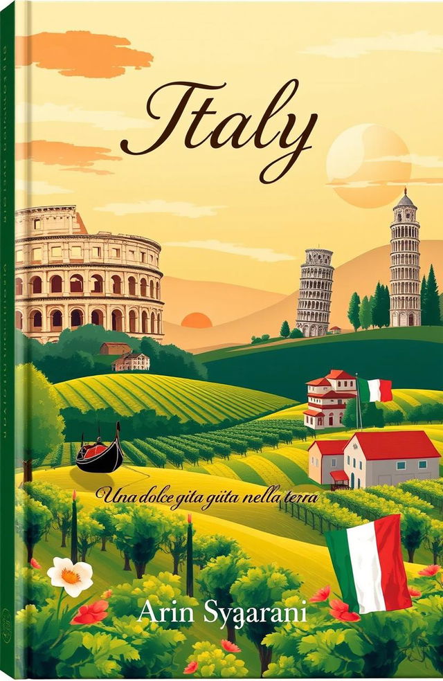 A beautiful book cover featuring the enchanting landscapes of Italy