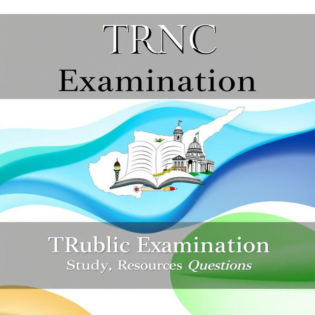 A visually appealing e-book cover for 'TRNC Public Examination Study Resources and Questions'