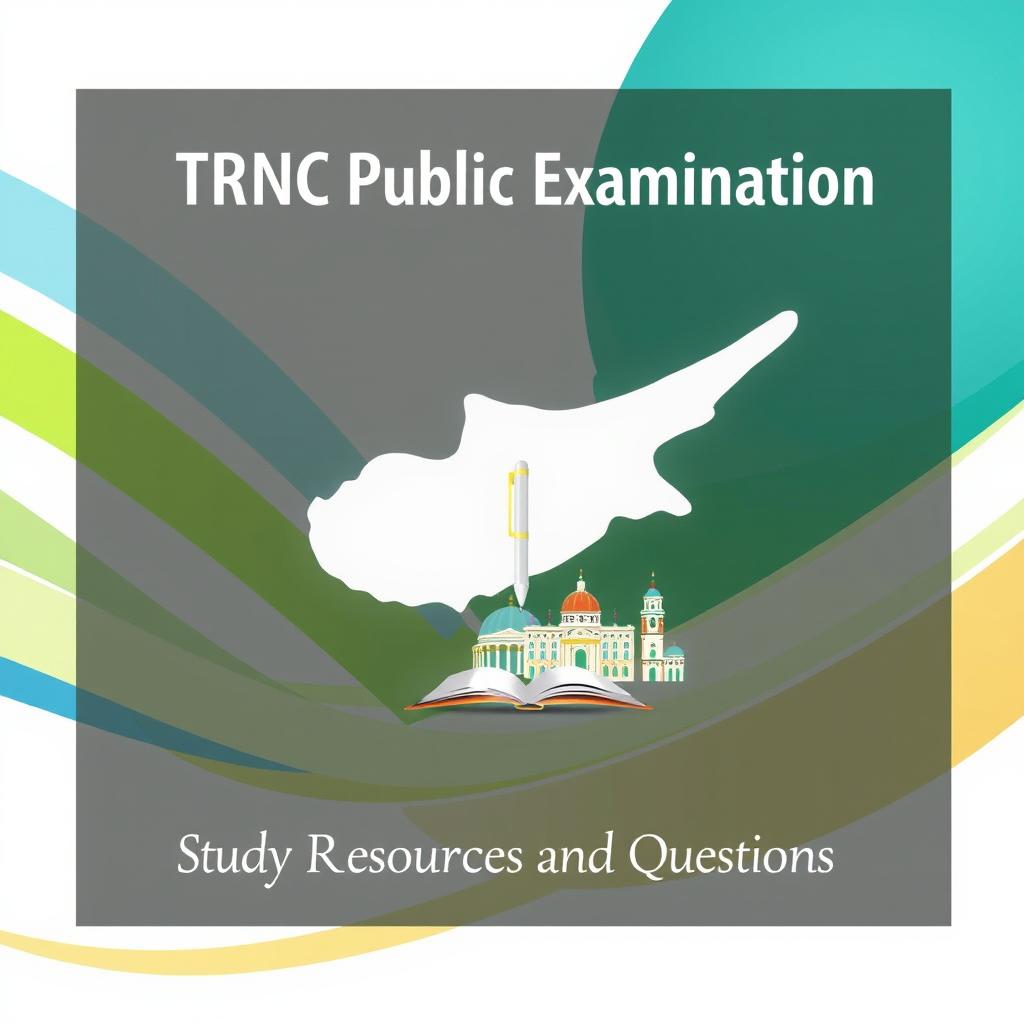 A visually appealing e-book cover for 'TRNC Public Examination Study Resources and Questions'