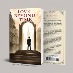 A captivating book cover design inspired by the year 1894, embodying the theme of time travel romance