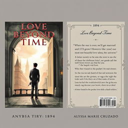 A captivating book cover design inspired by the year 1894, embodying the theme of time travel romance