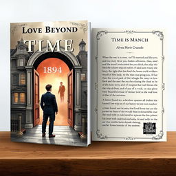 A captivating book cover design inspired by the year 1894, embodying the theme of time travel romance